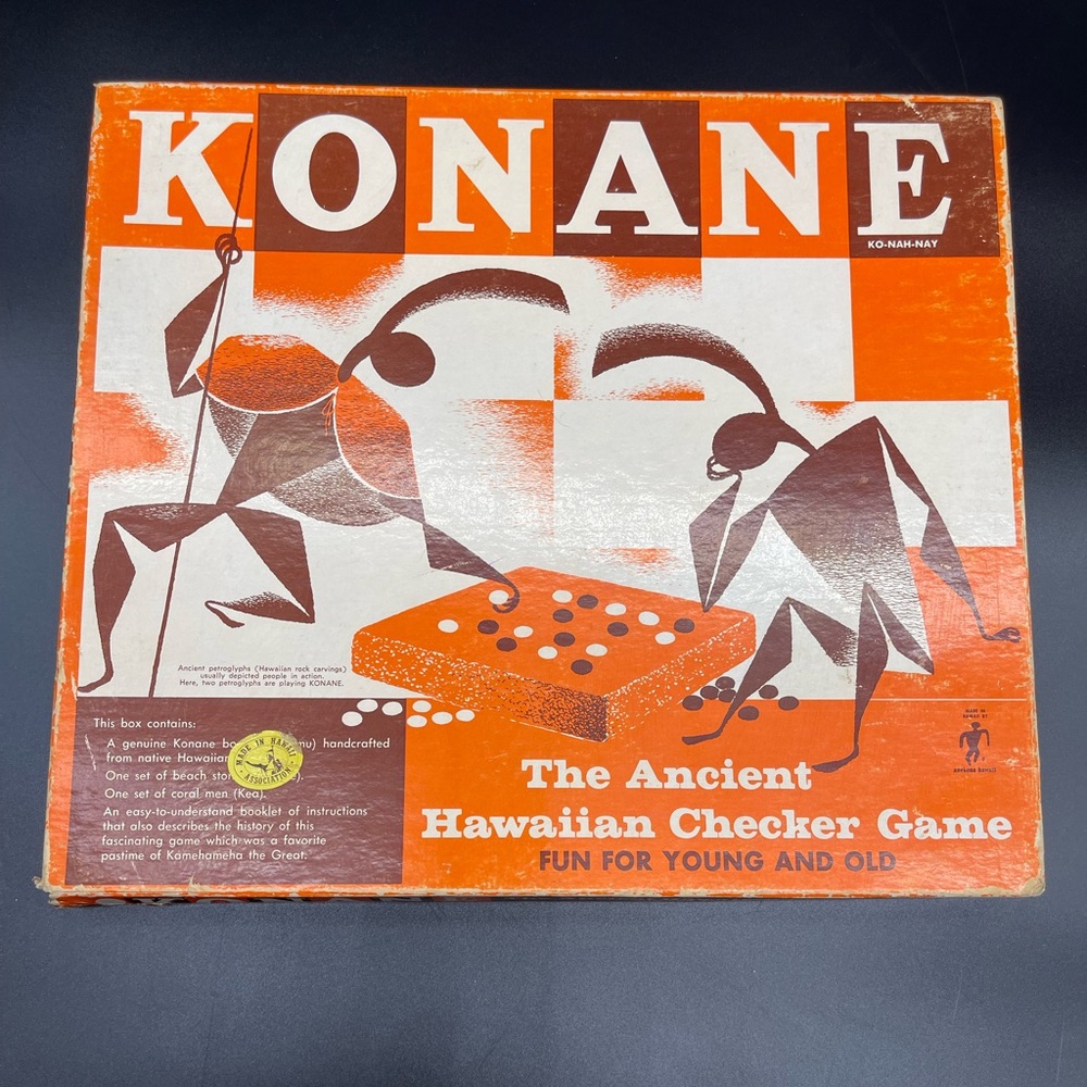 Vintage Rare Konane Hawaiian Checker Game